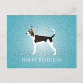 Carte Postale Treeing Walker Coonhound Joyeux Design d'anniversa (Devant)