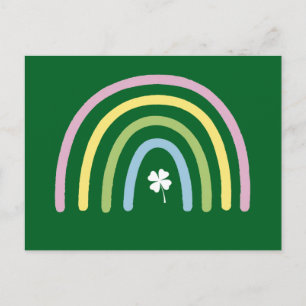 Carte Postale Trèfle à quatre feuilles Arc-en-ciel Fête de la Sa