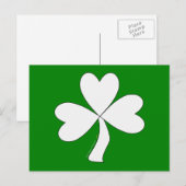 Carte Postale Trèfle Blanc Saint-Patrick Chance Irlandaise (Devant / Derrière)