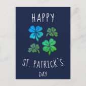 Carte Postale Trèfle Chanceux Shamrock Joyeuse St. Patrick (Devant)