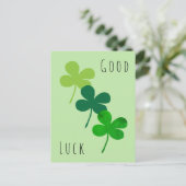 Carte Postale Trèfle Chanceux Vert Shamrock  (Debout devant)