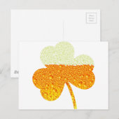 Carte Postale trèfle de bière st patrick (Devant / Derrière)