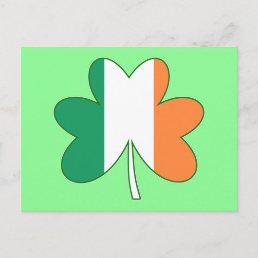 Carte Postale Trèfle de couleur du drapeau irlandais (Devant)