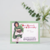 Carte Postale Trèfle de fille Porter du Vert (Debout devant)