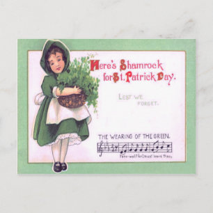 Carte Postale Trèfle de fille Porter du Vert
