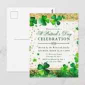 Carte Postale Trèfle de Saint-Patrick jour de la Saint-Patrick a (Devant / Derrière)