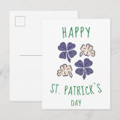 Carte Postale Trèfle Shamrock Joyeuse St. Patrick (Devant / Derrière)