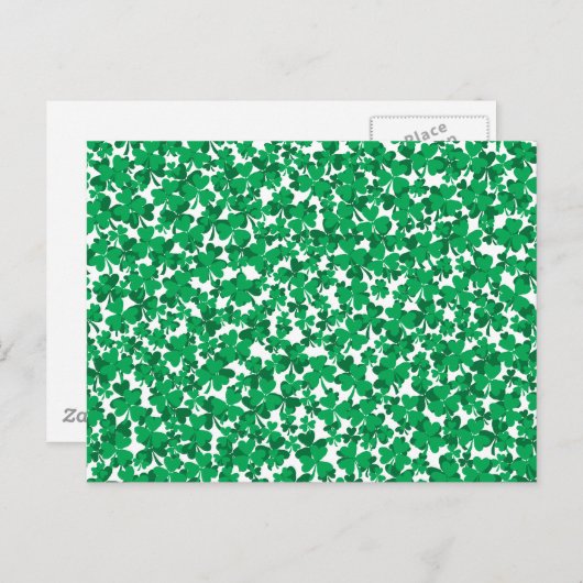 Carte Postale trèfles, Irlande, Irlandais, fier d'être Irlandais (Devant / Derrière)