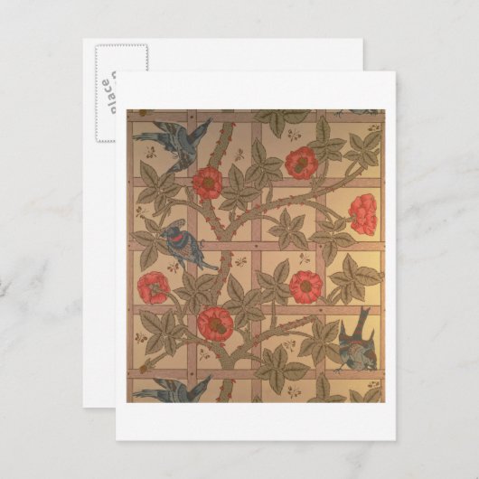 Carte Postale 'Trellis' wallpaper design, 1864 (Devant / Derrière)