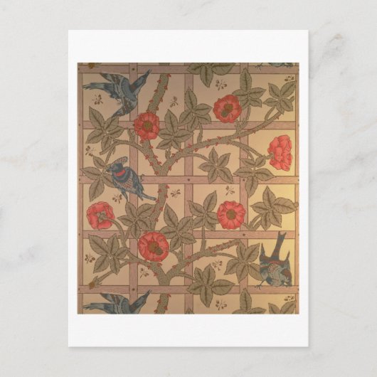 Carte Postale 'Trellis' wallpaper design, 1864 (Devant)