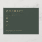 Carte Postale Trending Modern Olive Green Wedding ENREGISTRER LA (Devant)