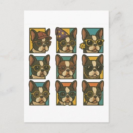 Carte Postale Trendsetters Boston Terrier (Devant)