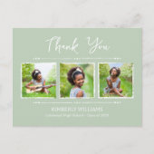 Carte Postale Trendy 3 Photo Collage Merci de graduation (Devant)