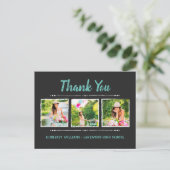 Carte Postale Trendy 3 Photo Collage Merci de graduation (Debout devant)