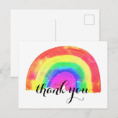 Carte Postale Trendy Moderne Arc-en-ciel Merci (Devant / Derrière)