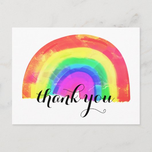 Carte Postale Trendy Moderne Arc-en-ciel Merci (Devant)