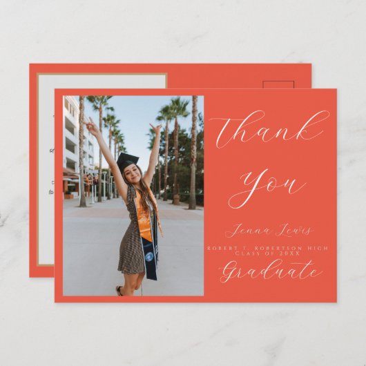 Carte Postale Trendy Script photo superposition Merci Grad (Devant / Derrière)