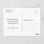 Carte Postale Trendy stylish script Merry Christmas (Dos)