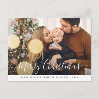 Carte Postale Trendy stylish script Merry Christmas