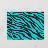 Carte Postale Trendy Turquoise Turquoise Black Zebra Stripes (Devant / Derrière)