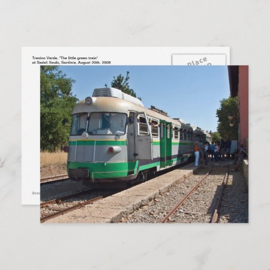 Carte Postale Trenino Verde, le peu train vert, Sardaigne (Devant / Derrière)