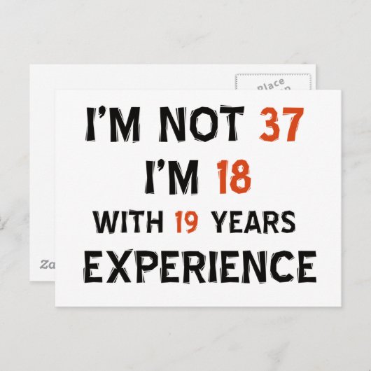 Carte Postale trente-septième conceptions d'anniversaire (Devant / Derrière)