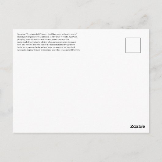 Carte Postale Trentham Falls Melbourne Victoria Australie (Dos)