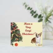 Carte postale très Corgi Christmas Smiling Dott Ja (Debout devant)
