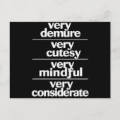 Carte Postale Très Démocratie Très Cutesy Très Considérable Démo (Devant)
