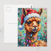 Carte Postale Très Joyeux Noël Llama (Devant / Derrière)