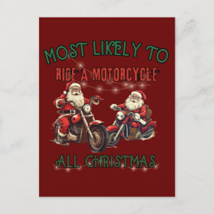 Carte Postale Très Probable De Circuler En Moto Tout Noël!