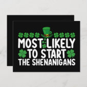 Carte Postale Très Probable De Commencer Les Shenanigans St Patr (Devant / Derrière)