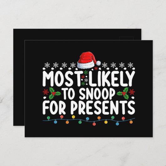 Carte Postale Très Probable De Snoop Pour Les Présentations Noël (Devant / Derrière)