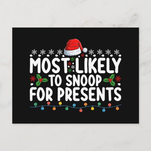 Carte Postale Très Probable De Snoop Pour Les Présentations Noël (Devant)