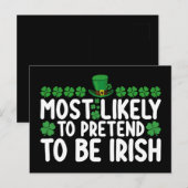 Carte Postale Très susceptible de prétendre être irlandais St Pa (Devant / Derrière)