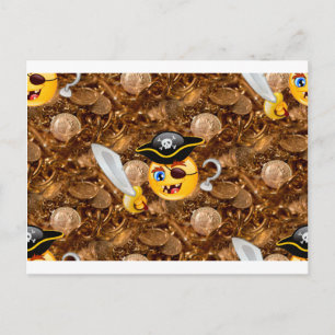 Carte Postale trésor pirate emoji