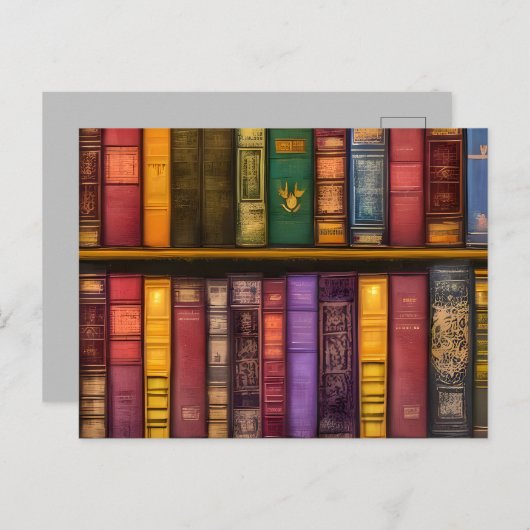 Carte Postale Trésors littéraires - Livres anciens classiques (Devant / Derrière)