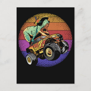 Carte Postale Trex Monster Truck Boys Dinosaur Monster Trucs