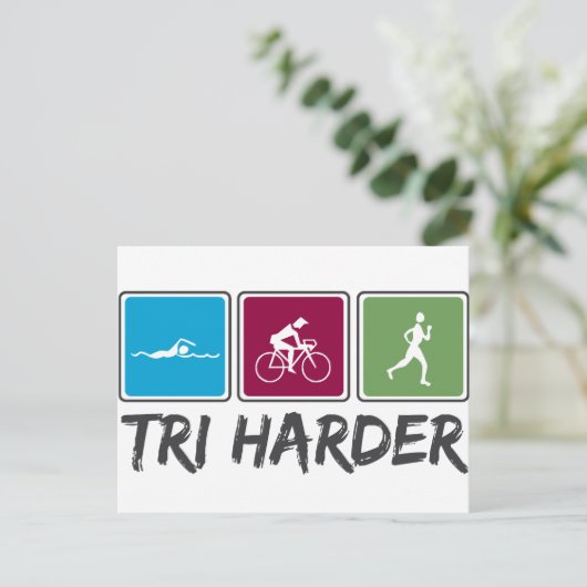 Carte Postale Tri Harder (Triathlon) (Debout devant)