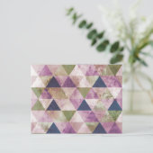 Carte Postale Triangle bleu, vert et violet Conception géométriq (Debout devant)