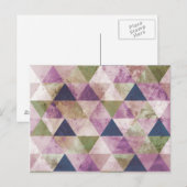 Carte Postale Triangle bleu, vert et violet Conception géométriq (Devant / Derrière)