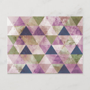 Carte Postale Triangle bleu, vert et violet Conception géométriq