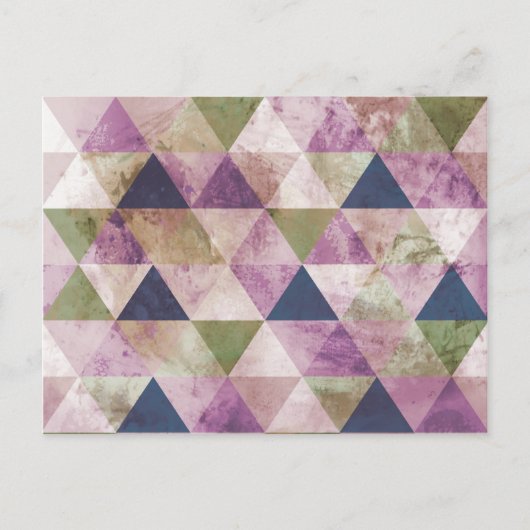 Carte Postale Triangle bleu, vert et violet Conception géométriq (Devant)