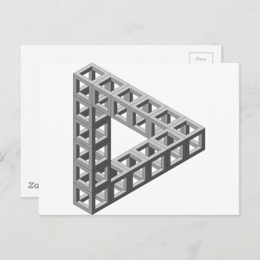 Carte Postale Triangle d'illusion optique impossible (Devant / Derrière)