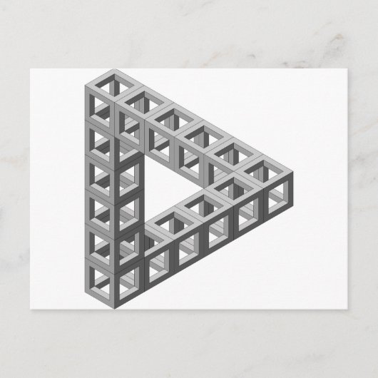 Carte Postale Triangle d'illusion optique impossible (Devant)