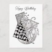 Carte Postale Triangle floral, dessin de Tangle - (Devant)