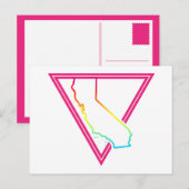 Carte Postale triangle rose californie (Devant / Derrière)