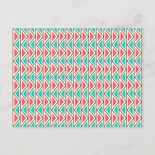 Carte Postale Triangle rose et turquoise Aztec Motif tribal (Devant)