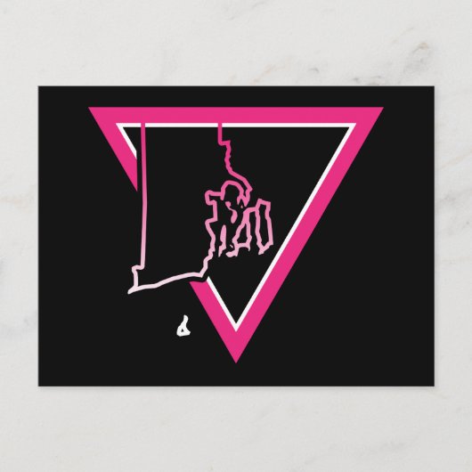Carte Postale triangle rose rhode island (Devant)