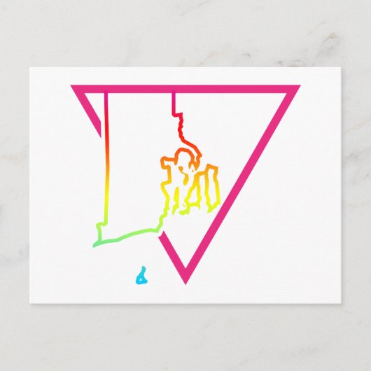Carte Postale triangle rose rhode island (Devant)
